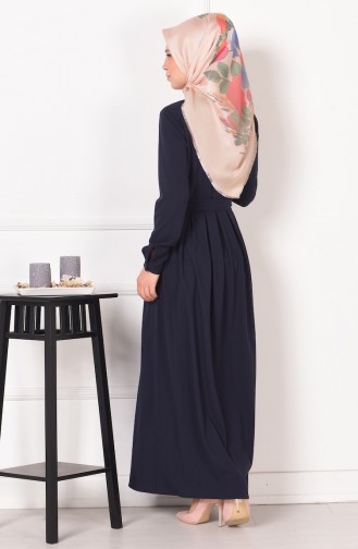 Navy Blue Hijab Dress 2015-03
