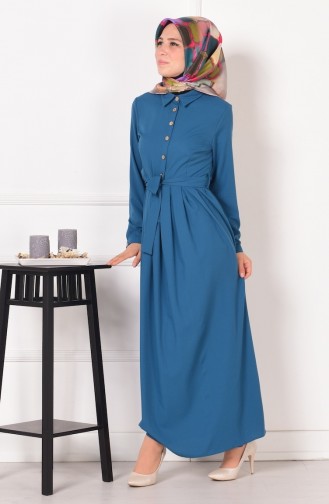 Petrol Hijab Dress 2015-05
