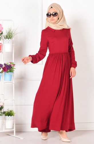 فستان أحمر كلاريت 4010-07