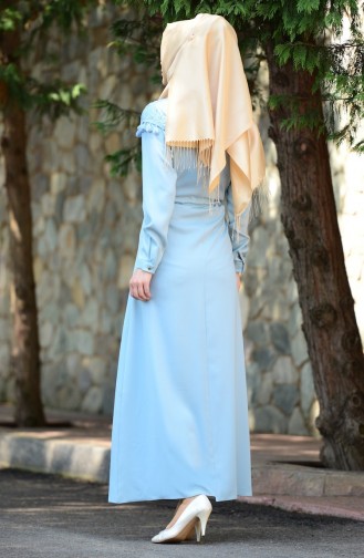 Ice Blue Hijab Dress 4061-04