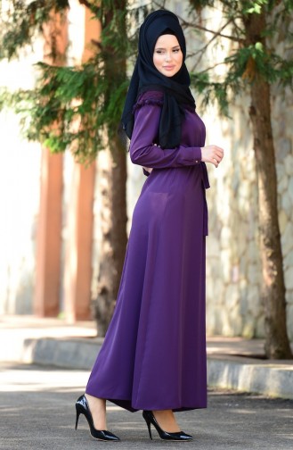 Lila Hijab Kleider 4061-03