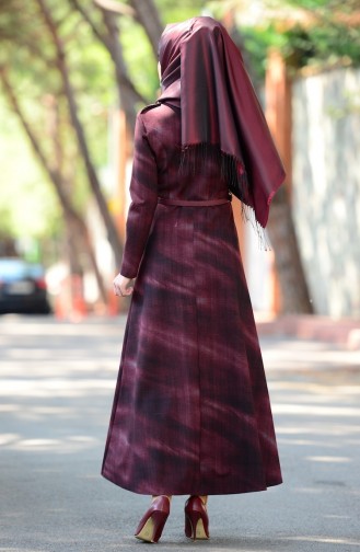Plum Hijab Dress 1073-03
