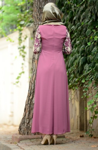 Beige-Rose Hijab-Abendkleider 52488-13