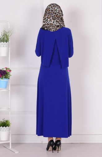 Saks-Blau Hijab Kleider 1808-06