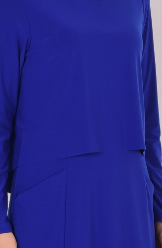 Saks-Blau Hijab Kleider 1808-06