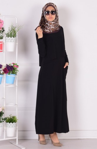 Black Hijab Dress 1808-01