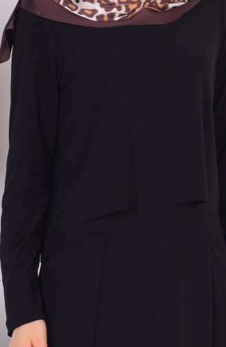 Schwarz Hijab Kleider 1808-01