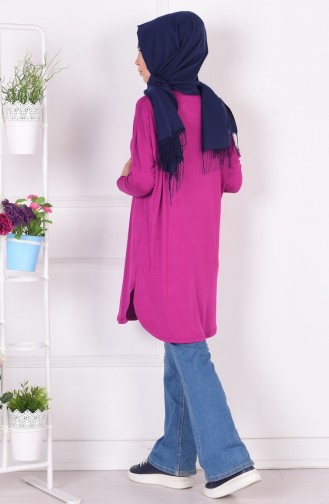 Kolyeli Tunik 5002-01 Mor