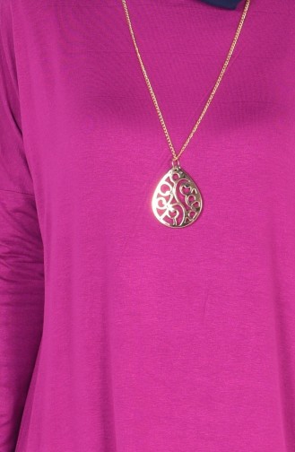 Kolyeli Tunik 5002-01 Mor