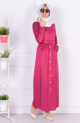 Fuchsia Hijab Dress 4059-04