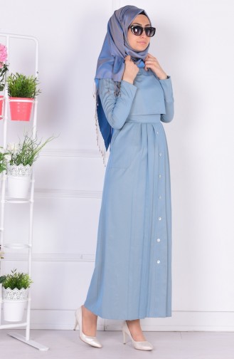 Gelb Hijab Kleider 4059-05