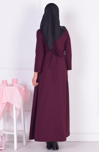 Claret Red Hijab Evening Dress 4443-01