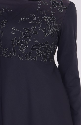 Black Hijab Evening Dress 4443-02