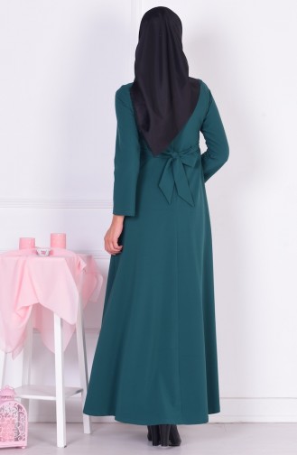 Smaragdgrün Hijab-Abendkleider 4443-03