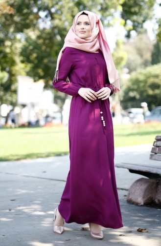 Plum Hijab Dress 6440-03