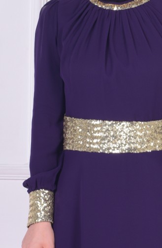 Dark Purple Hijab Evening Dress 2398-13