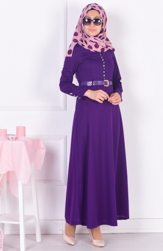 Lila Hijab Kleider 4037-05