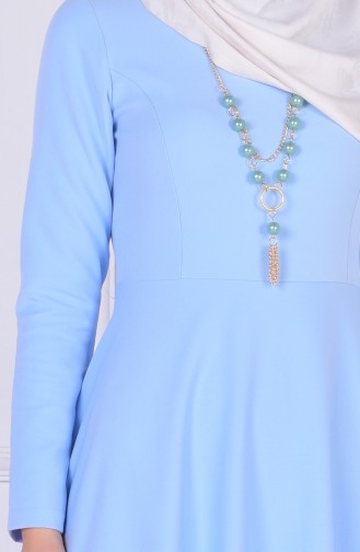 Baby Blue Hijab Dress 4055-11