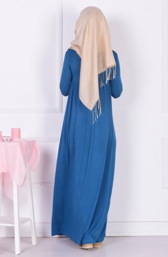 Petrol Hijab Dress 0729B-02