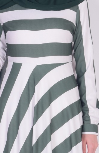 Striped Dress 3385-04 Green 3385-04