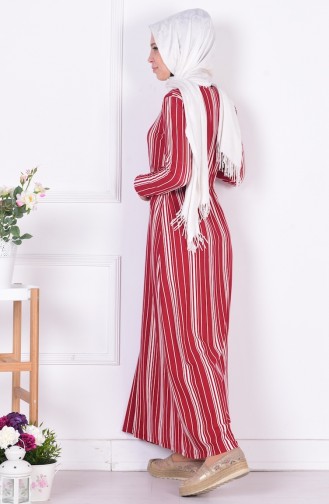 Claret Red Hijab Dress 49103-11