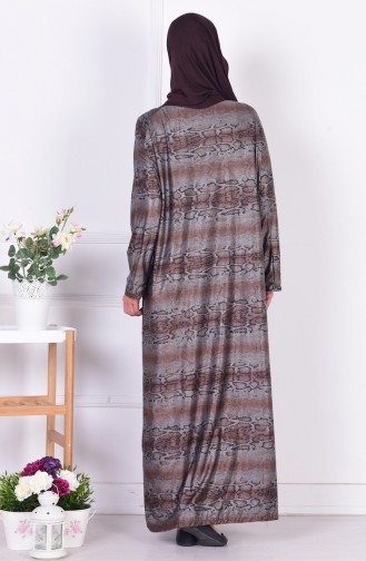 Brown Hijab Dress 7597-02