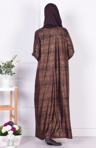 Robe Hijab Couleur Brun 7597-01