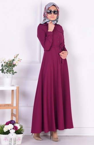Plum Hijab Dress 1074-04
