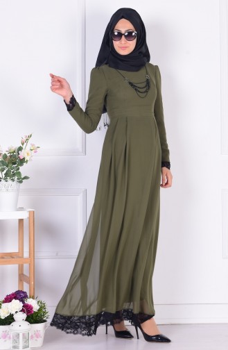 Khaki Hijab Dress 2540-09