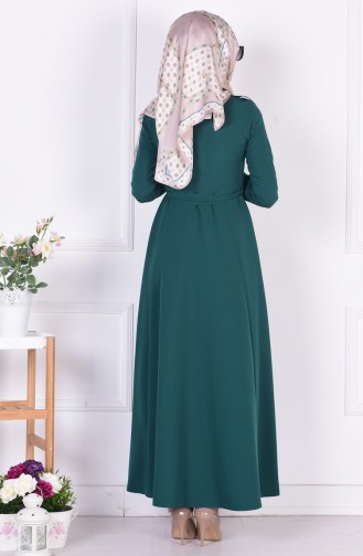 Green Hijab Dress 1074-05