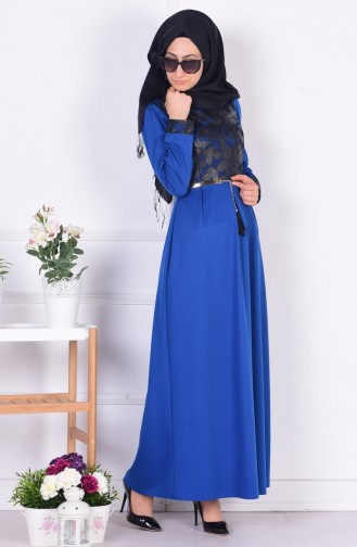 Saks-Blau Hijab Kleider 52515-03