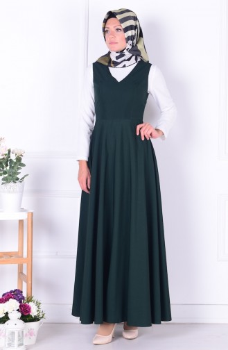 Robe Hijab Vert emeraude 2564-08