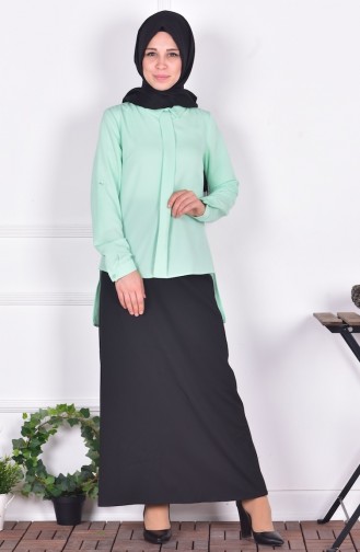 Blouse Crêpe Détail Boutons 4063-09 Vert Menthe 4063-09