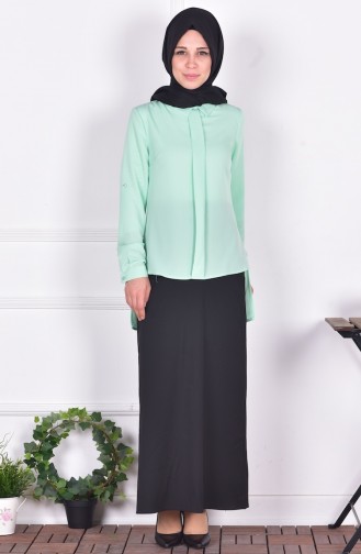 Blouse Crêpe Détail Boutons 4063-09 Vert Menthe 4063-09