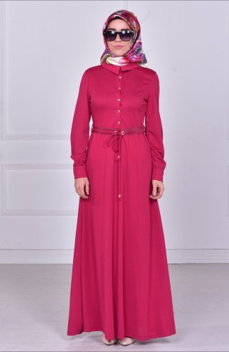 Fuchsia Hijab Dress 4052-05