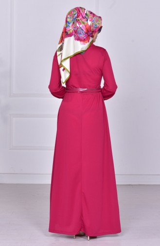 Fuchsia Hijab Dress 4052-05