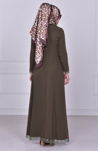Khaki Hijab Dress 4065-03