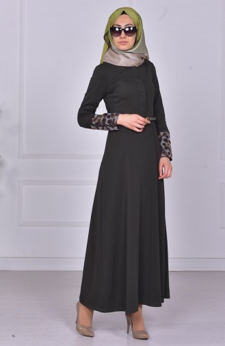 Khaki Hijab Dress 4040-02