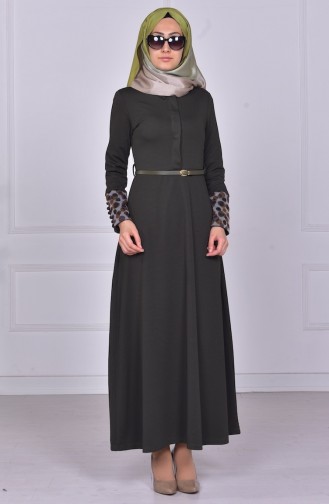Khaki Hijab Dress 4040-02
