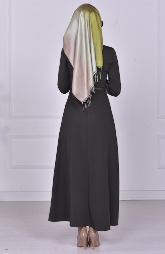 Khaki Hijab Dress 4040-02