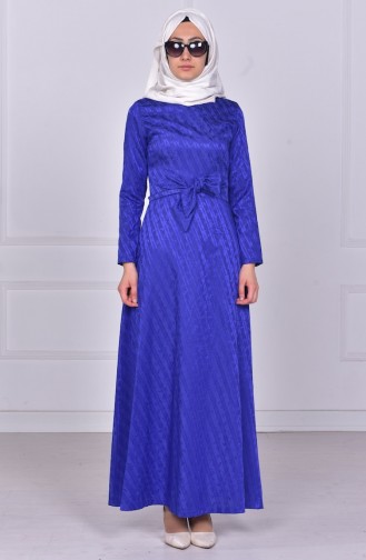Saks-Blau Hijab Kleider 4450-01