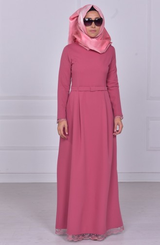 Dusty Rose Hijab Dress 4065-06