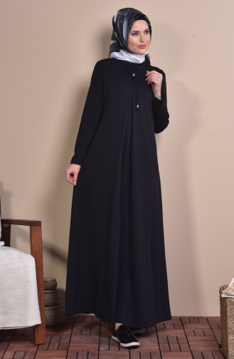 Schwarz Hijab Kleider 0908-02