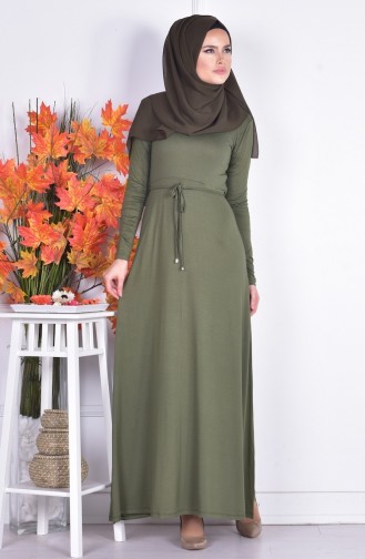 Khaki Hijab Dress 0751-01