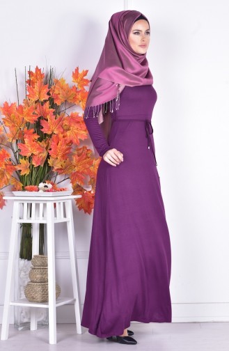 Plum Hijab Dress 0751A-03