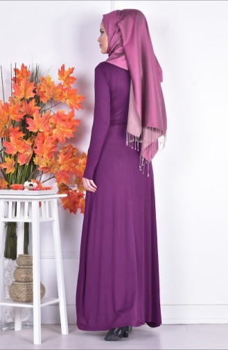 Plum Hijab Dress 0751A-03