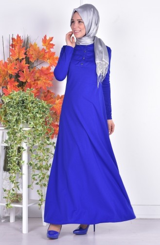 Saks-Blau Hijab Kleider 2014-01