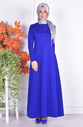 Saks-Blau Hijab Kleider 2014-01