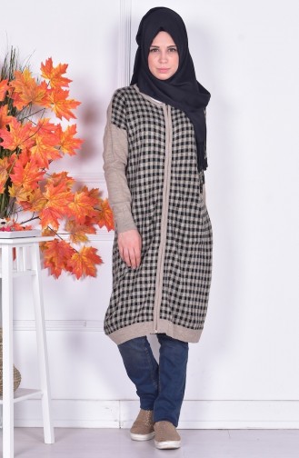 Kareli Triko Hırka 3009-02 Vizon