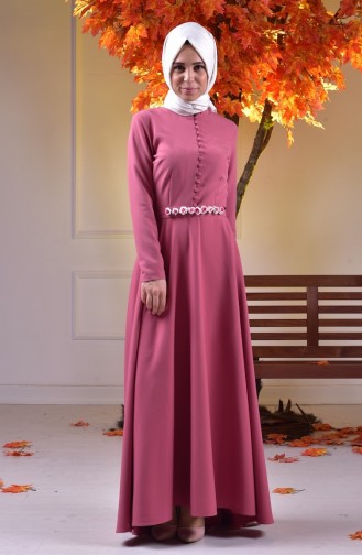 Robe Hijab Rose Pâle 4064-07